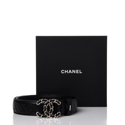Chanel Lambskin Quilted CC Chain Belt 85 34 Black 9 of 9