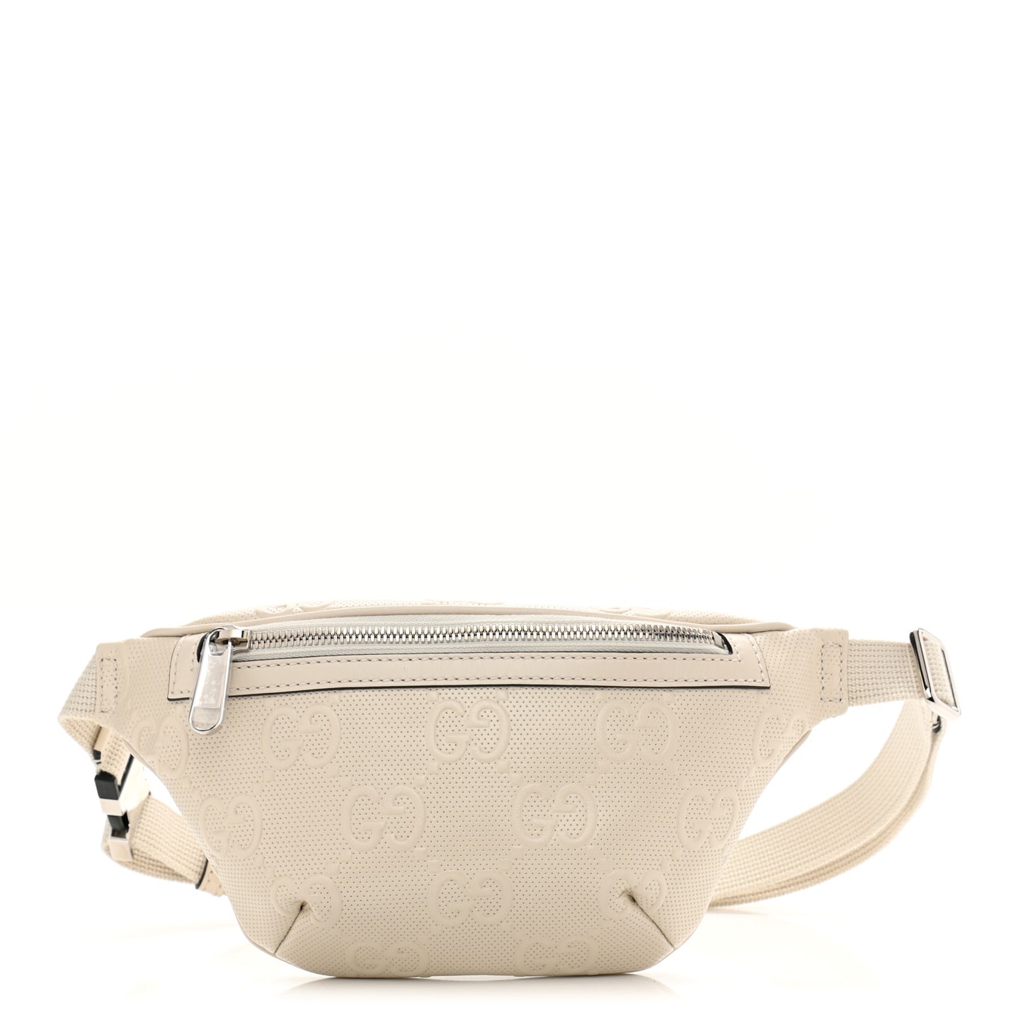 Calfskin GG Tennis Embossed Belt Bag Mystic White