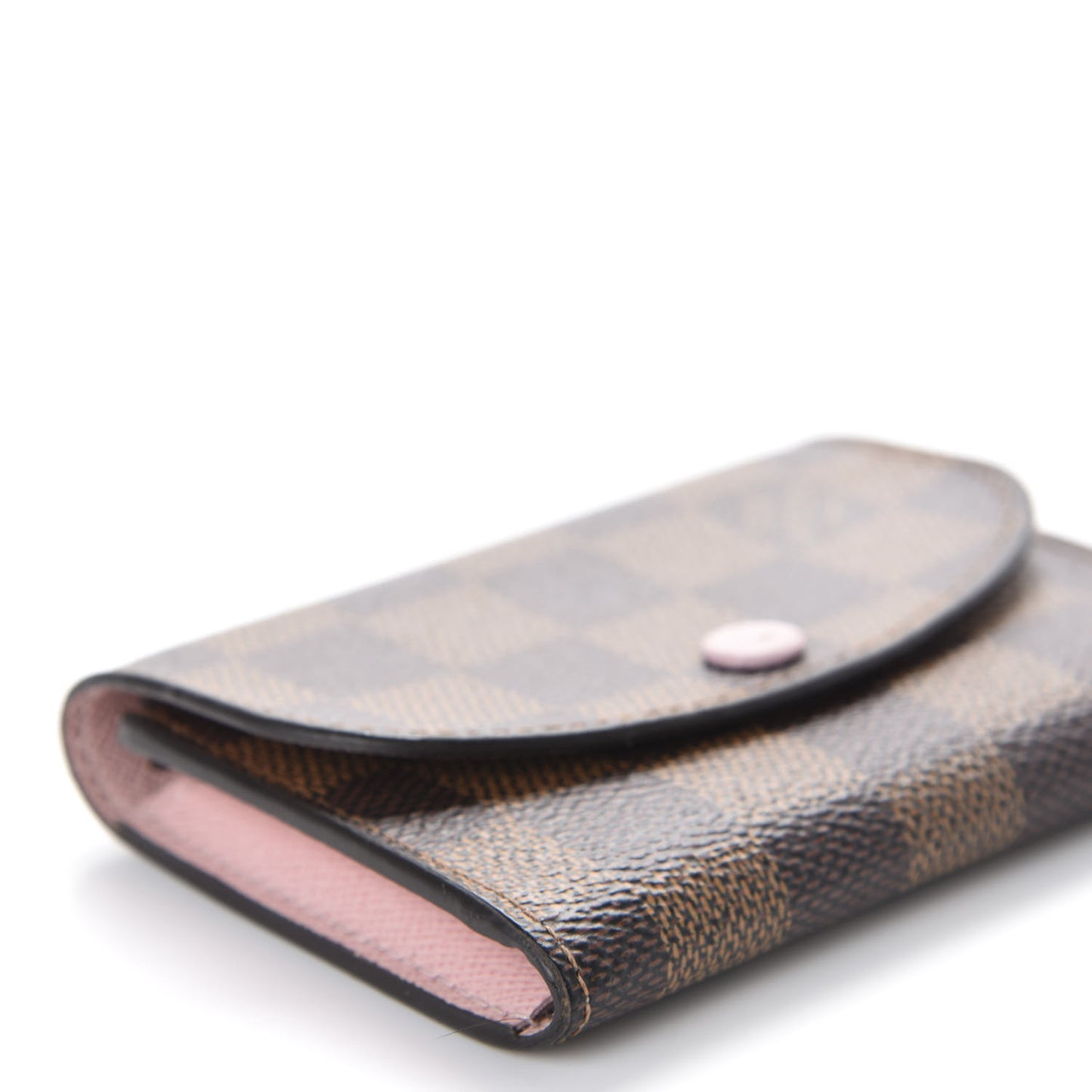 Damier Ebene Rosalie Coin Purse Rose Ballerine