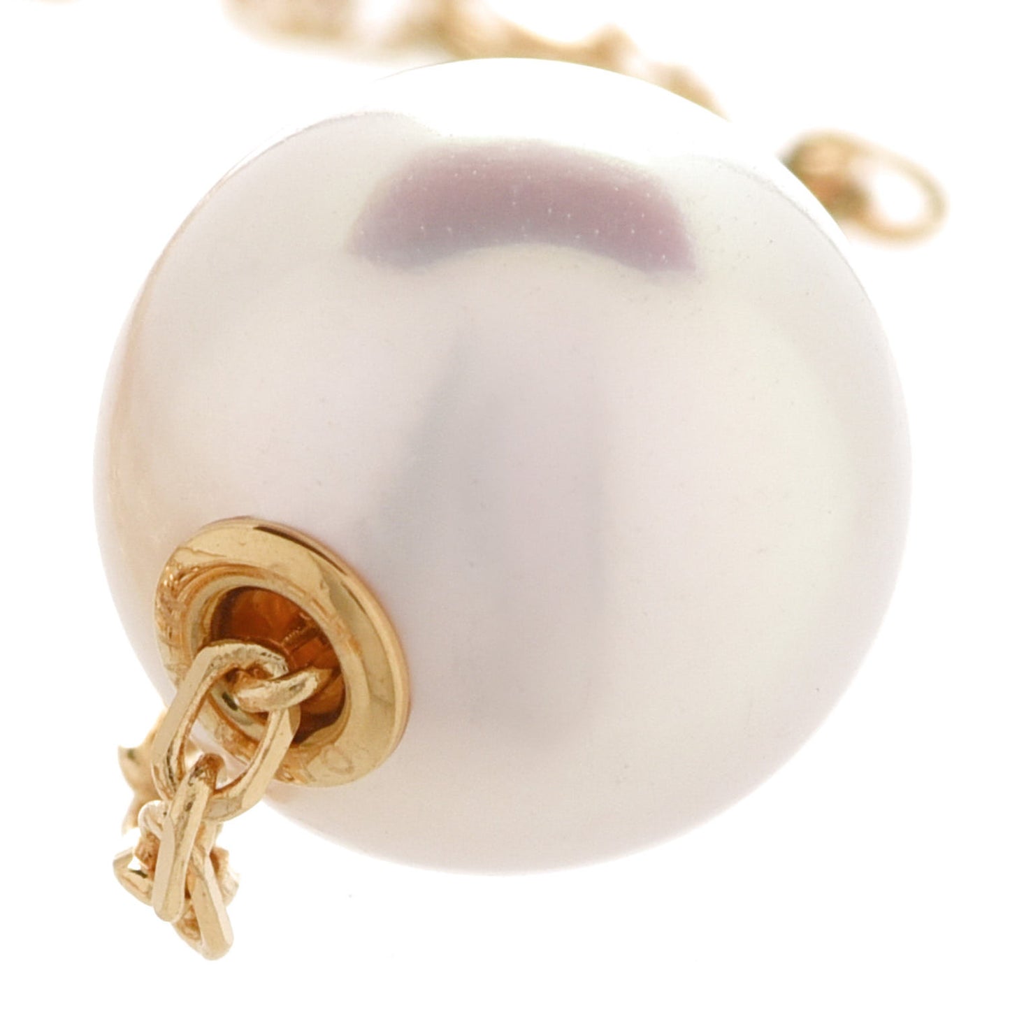 18K Yellow Gold Akoya Pearl 8mm Single Pendant Necklace