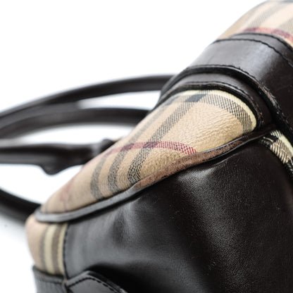 Burberry Haymarket Check Satchel Chocolate 11 of 15