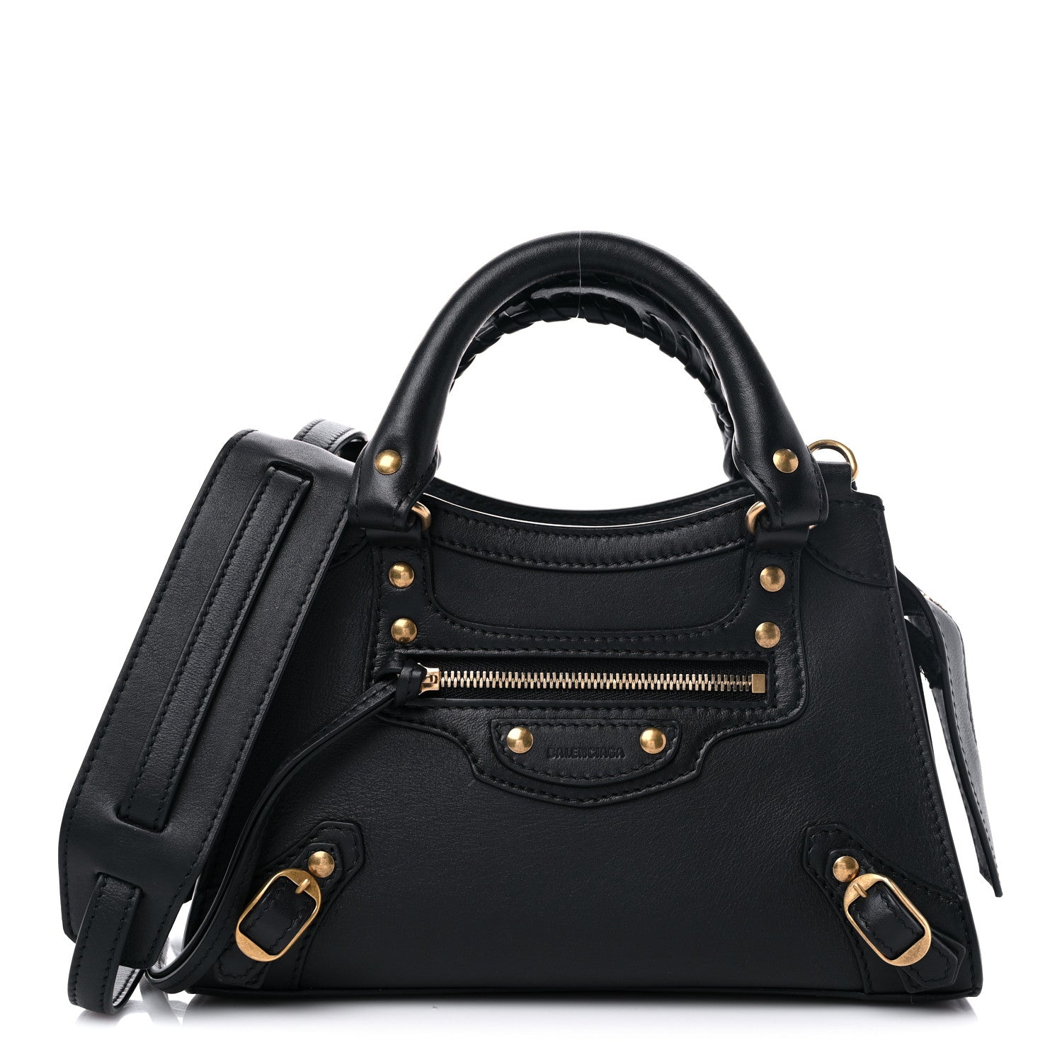 Balenciaga Smooth Calfskin Neo Classic Gold Hardware Mini City Black 1 of 12