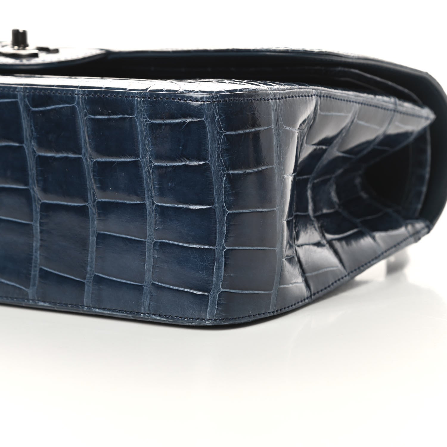 Chanel Alligator Jumbo Double Flap Blue 11 of 13