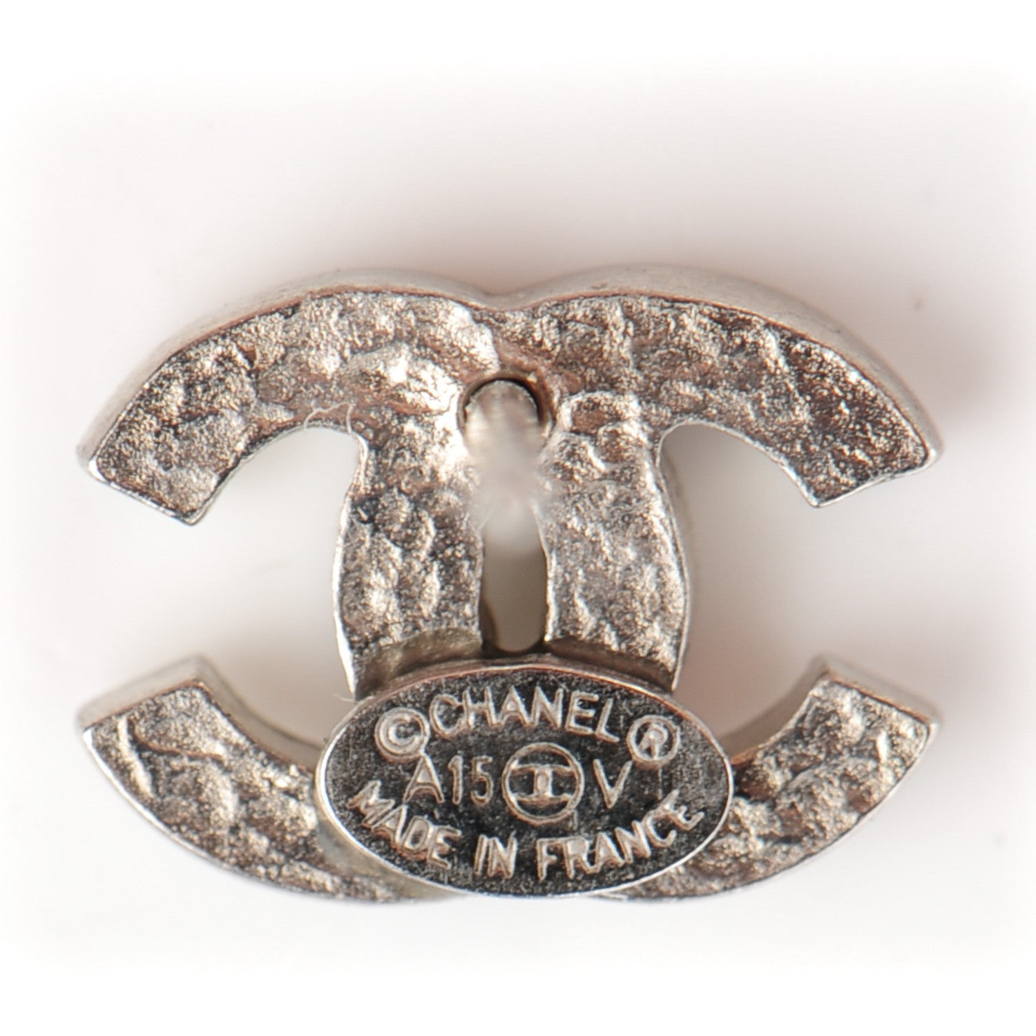 Chanel Crystal Timeless CC Earrings Silver 5 of 5