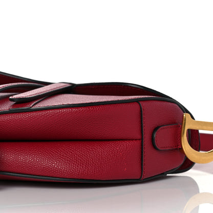 Christian Dior Grained Calfskin Saddle Bag Burgundy 8 of 8