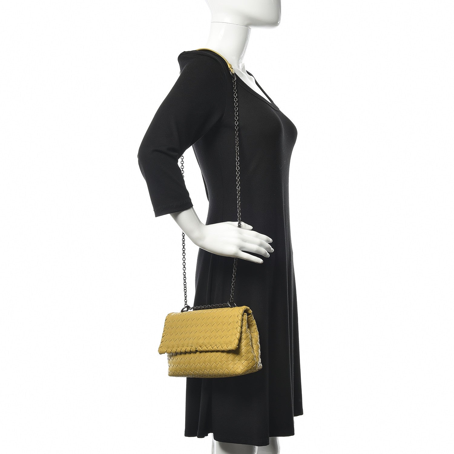 Bottega Veneta Nappa Intrecciato Baby Olimpia Shoulder Bag Moutarde 2 of 10