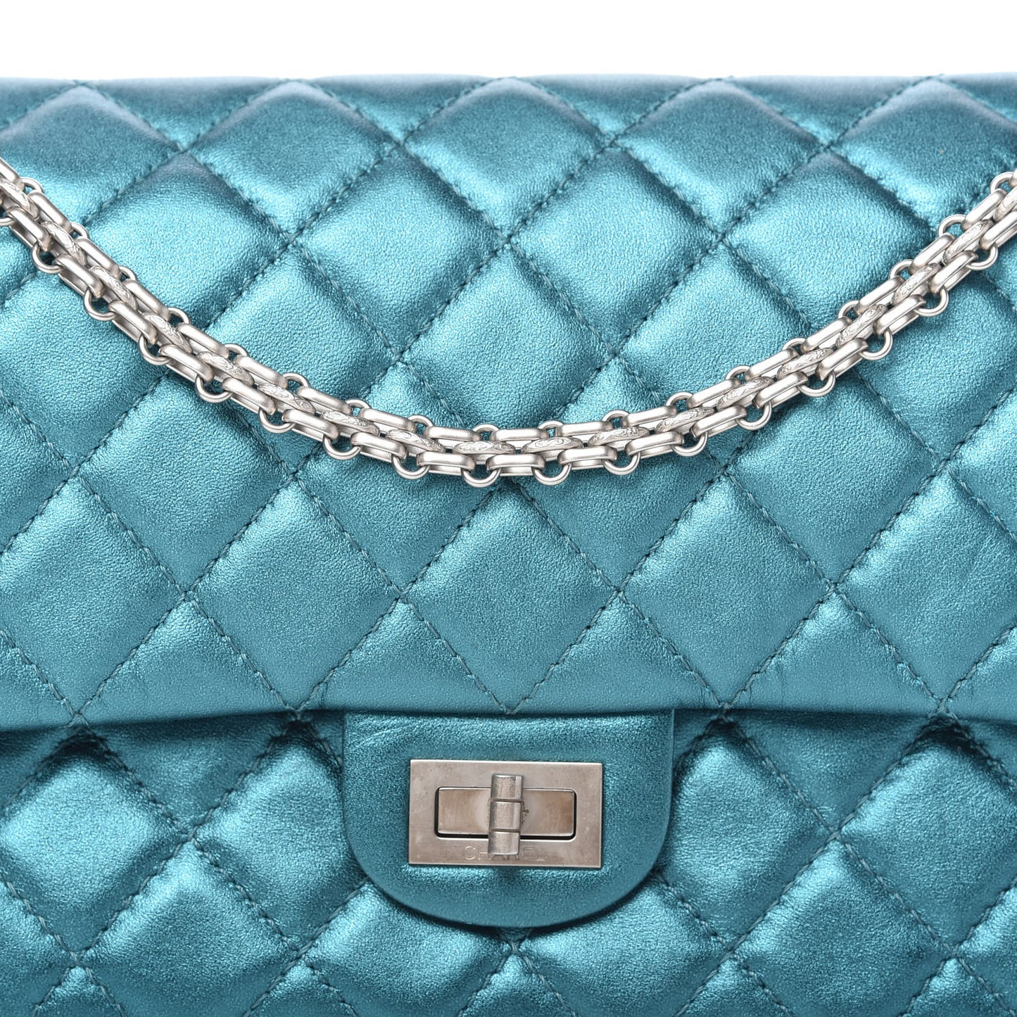 Metallic Calfskin Quilted 2.55 Reissue 226 Flap Turquoise