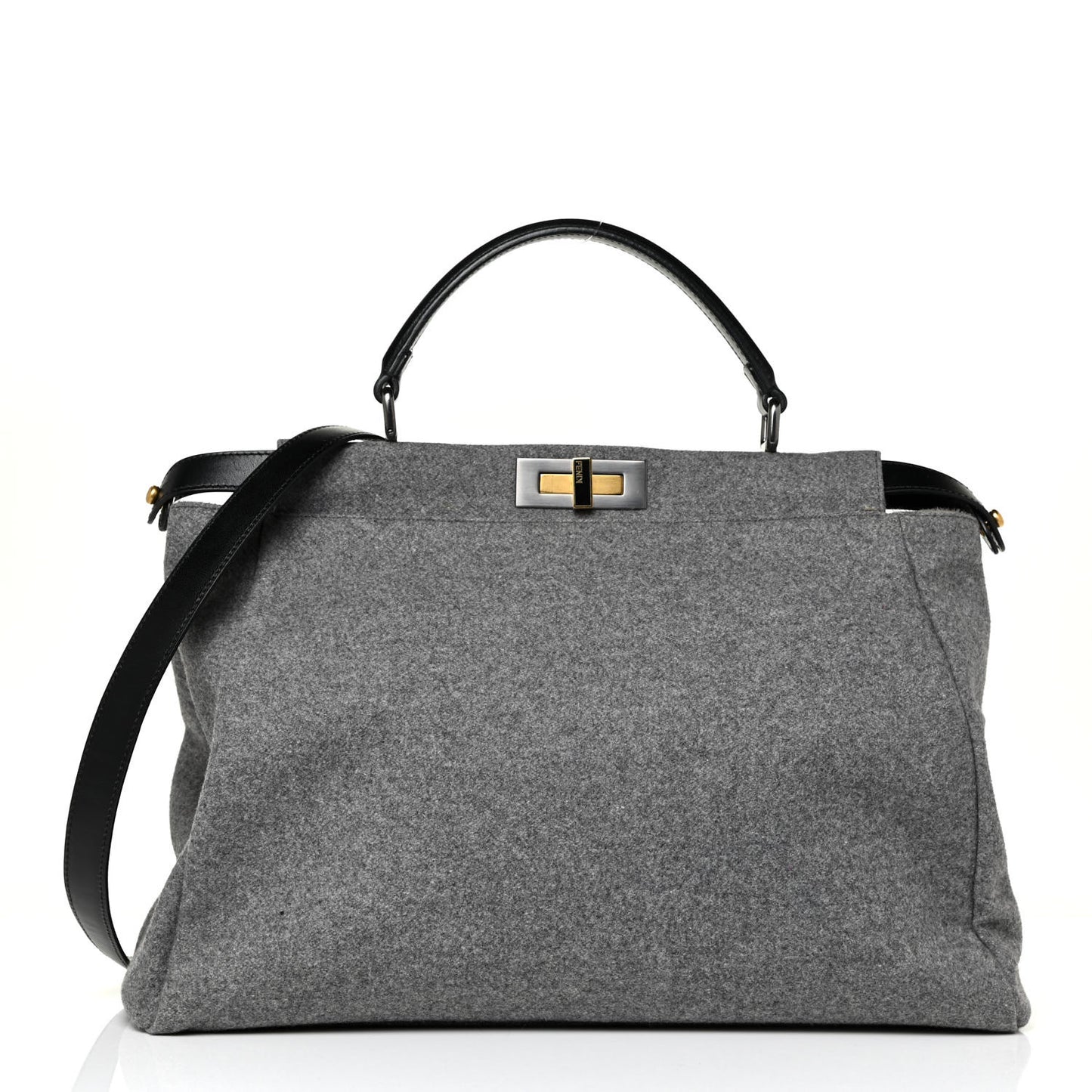 Flannel Large Peekaboo Iconic Satchel Grey