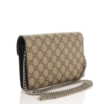 Gucci GG Supreme Monogram Mini Dionysus Chain Wallet Beige Black 3 of 7