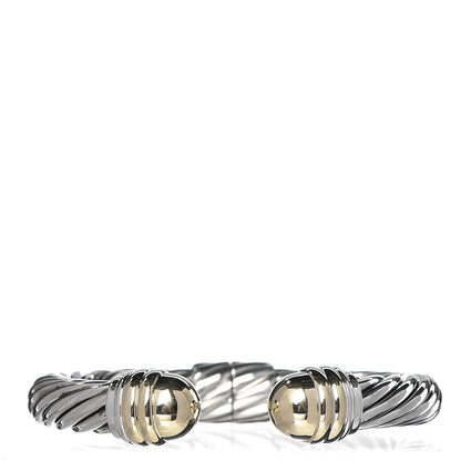 David Yurman Sterling Silver 14K Yellow Gold 10mm Cable Classics Bracelet 1 of 4