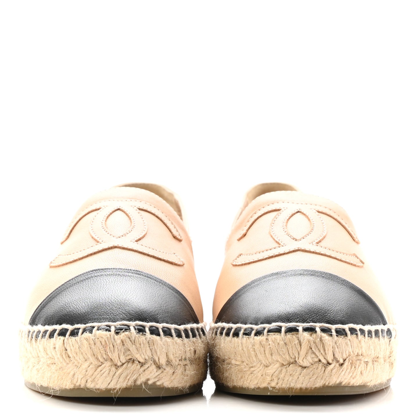 Lambskin CC Espadrilles 36 Beige Black