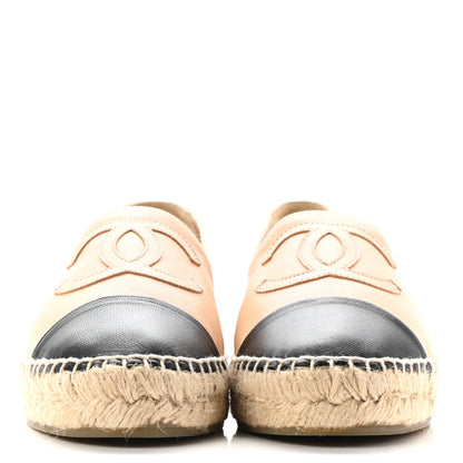 Chanel Lambskin CC Espadrilles 36 Beige Black 2 of 12