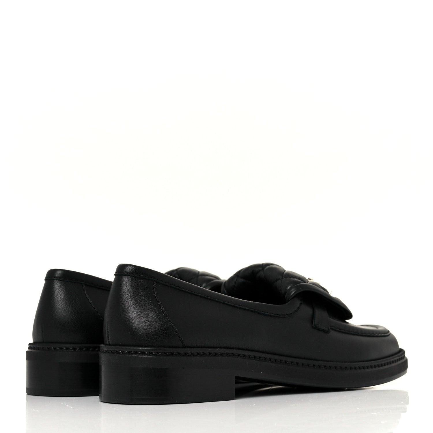 Chanel Lambskin Quilted CC Turnlock Loafers 37.5 Black 4 of 9