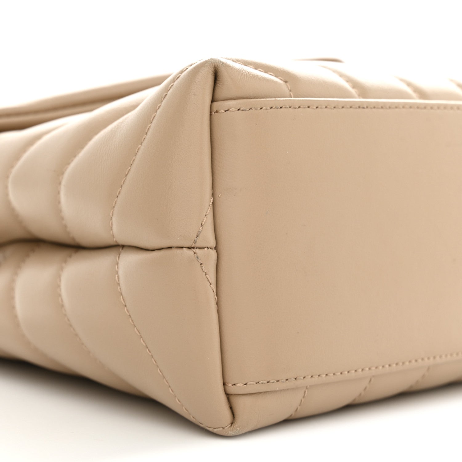 Saint Laurent Calfskin Y Quilted Monogram Small Loulou Chain Satchel Dark Beige 9 of 11