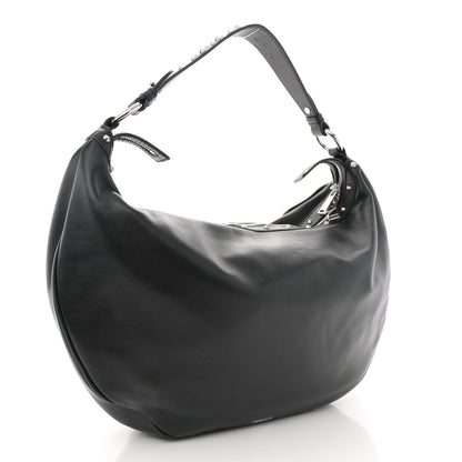 Versace Calfskin Studded Medium Repeat Zip Hobo Black 3 of 11