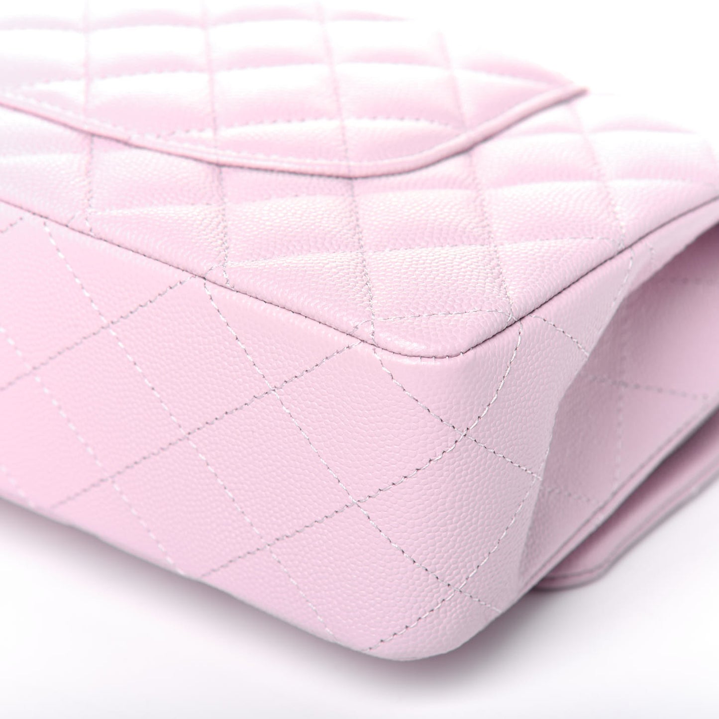 Caviar Quilted Medium Double Flap Light Pink