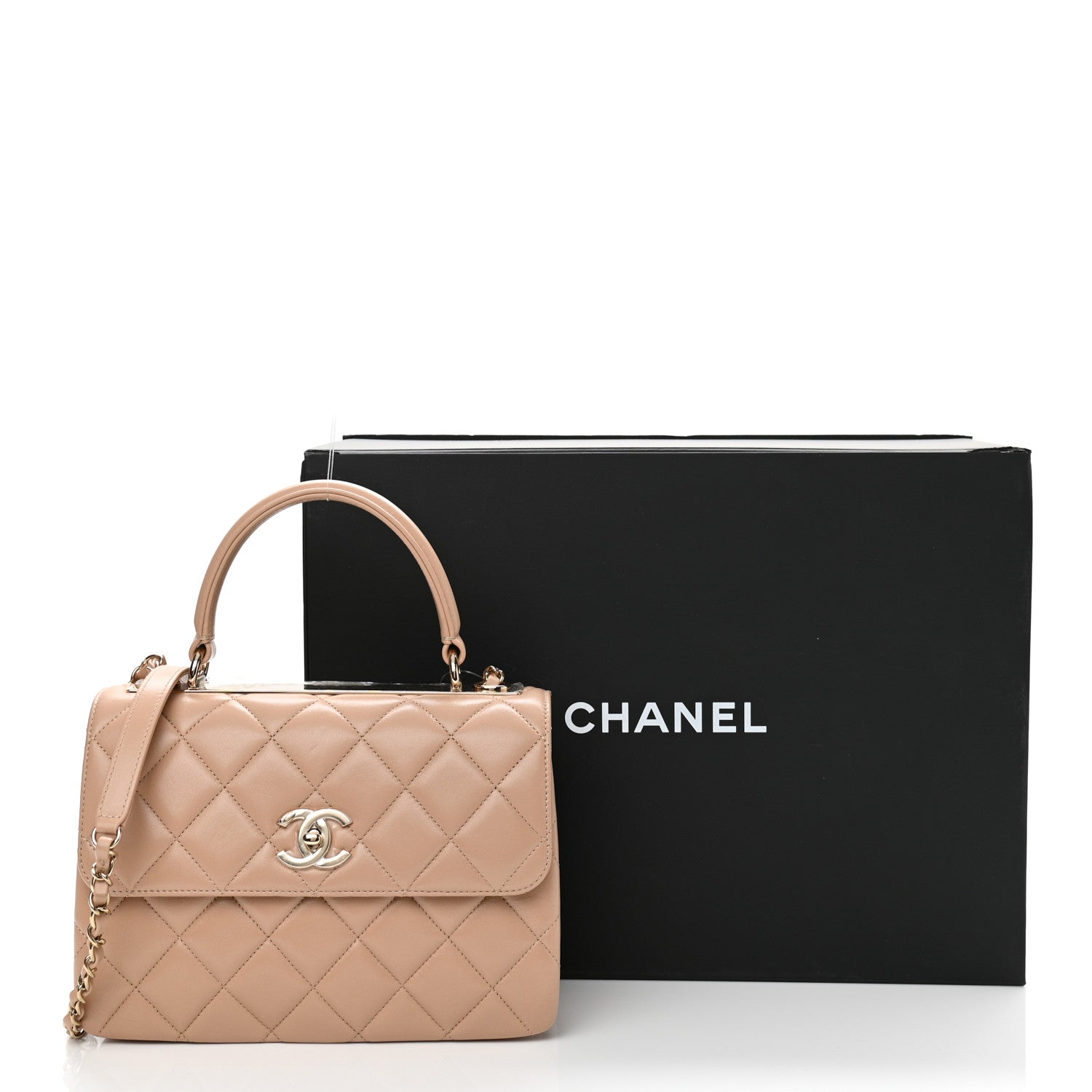 Chanel Lambskin Quilted Small Trendy CC Dual Handle Flap Bag Beige 12 of 12