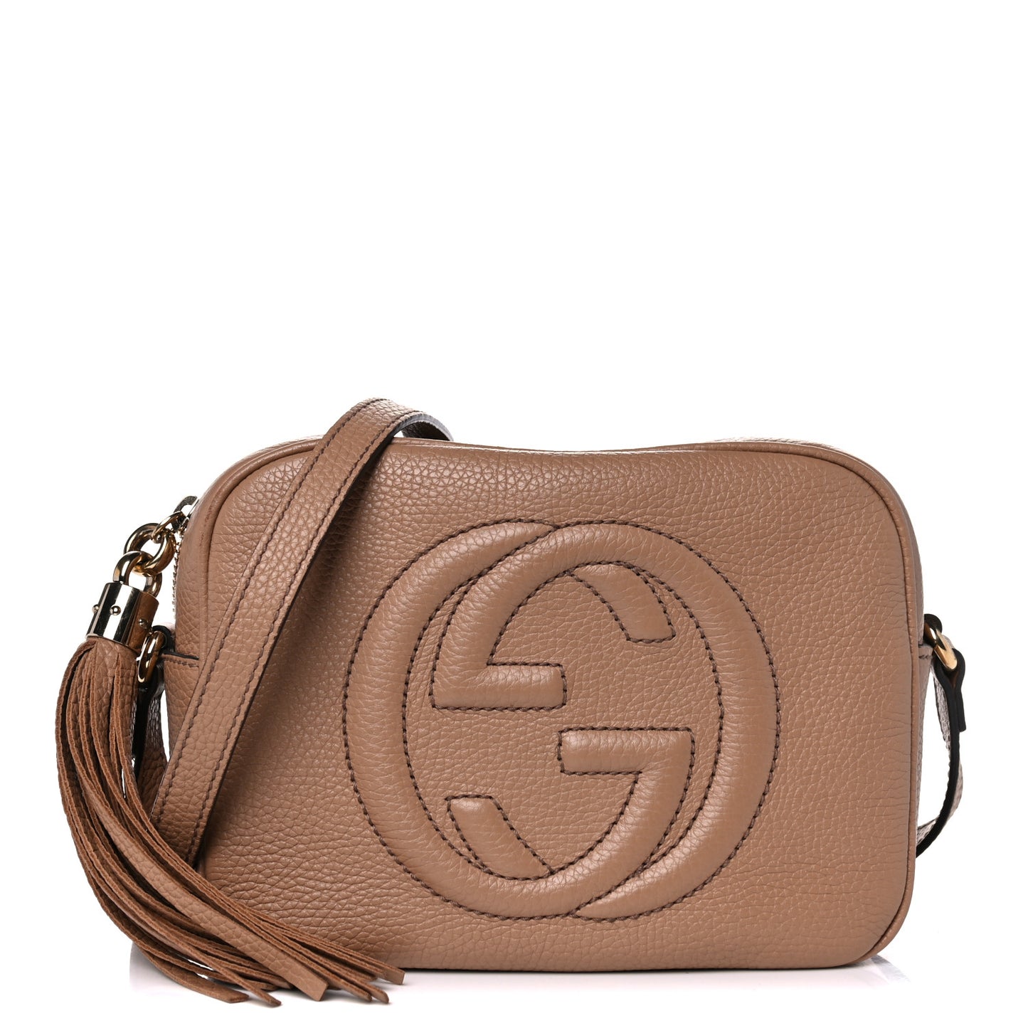 Pebbled Calfskin Small Soho Disco Bag Camelia