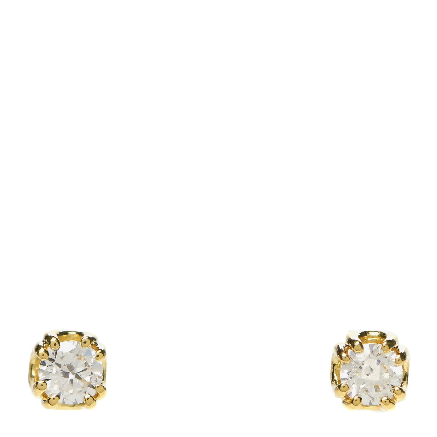 18K Yellow Gold Diamond .30ctw Solitaire Stud Earrings