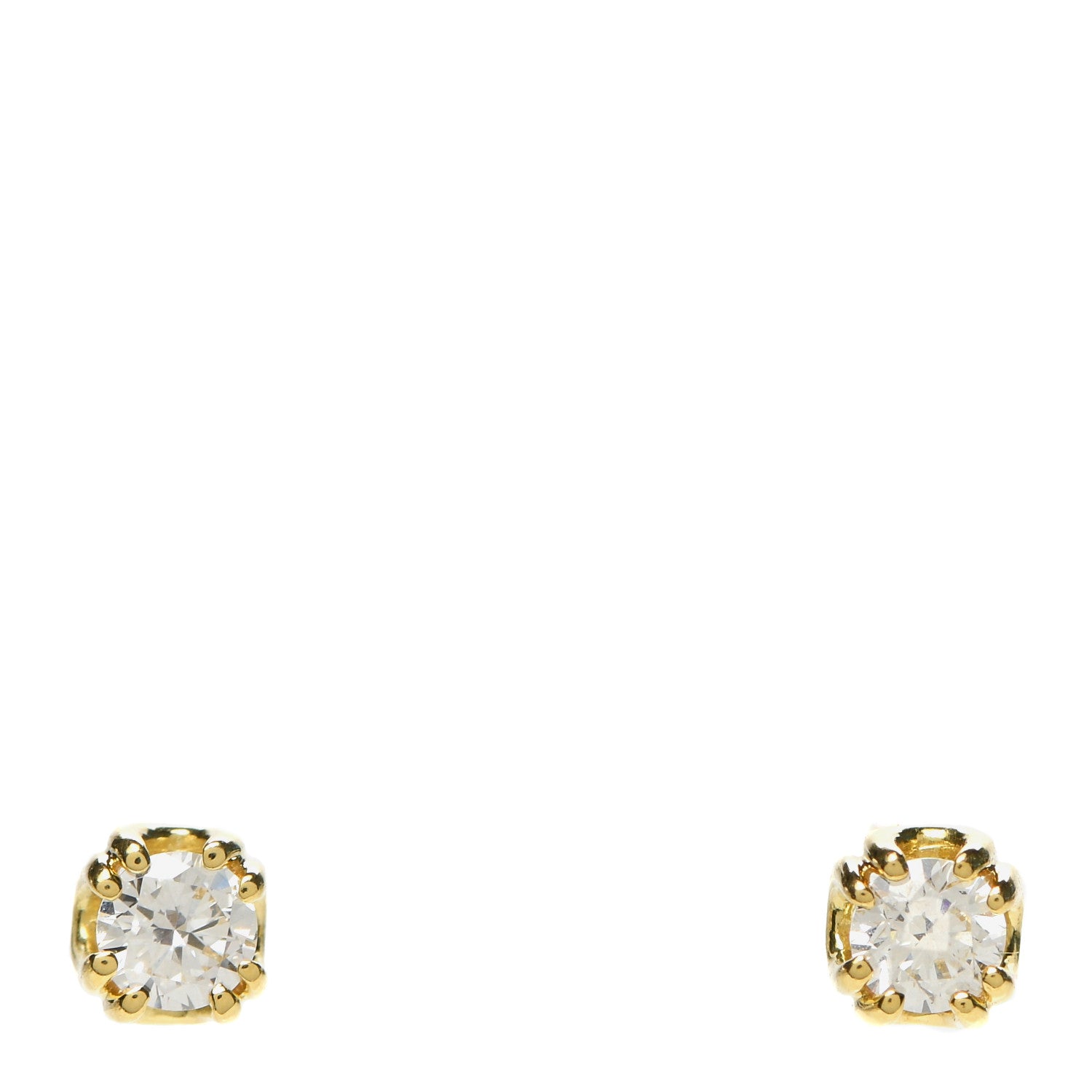 Roberto Coin 18K Yellow Gold Diamond .30ctw Solitaire Stud Earrings 1 of 4