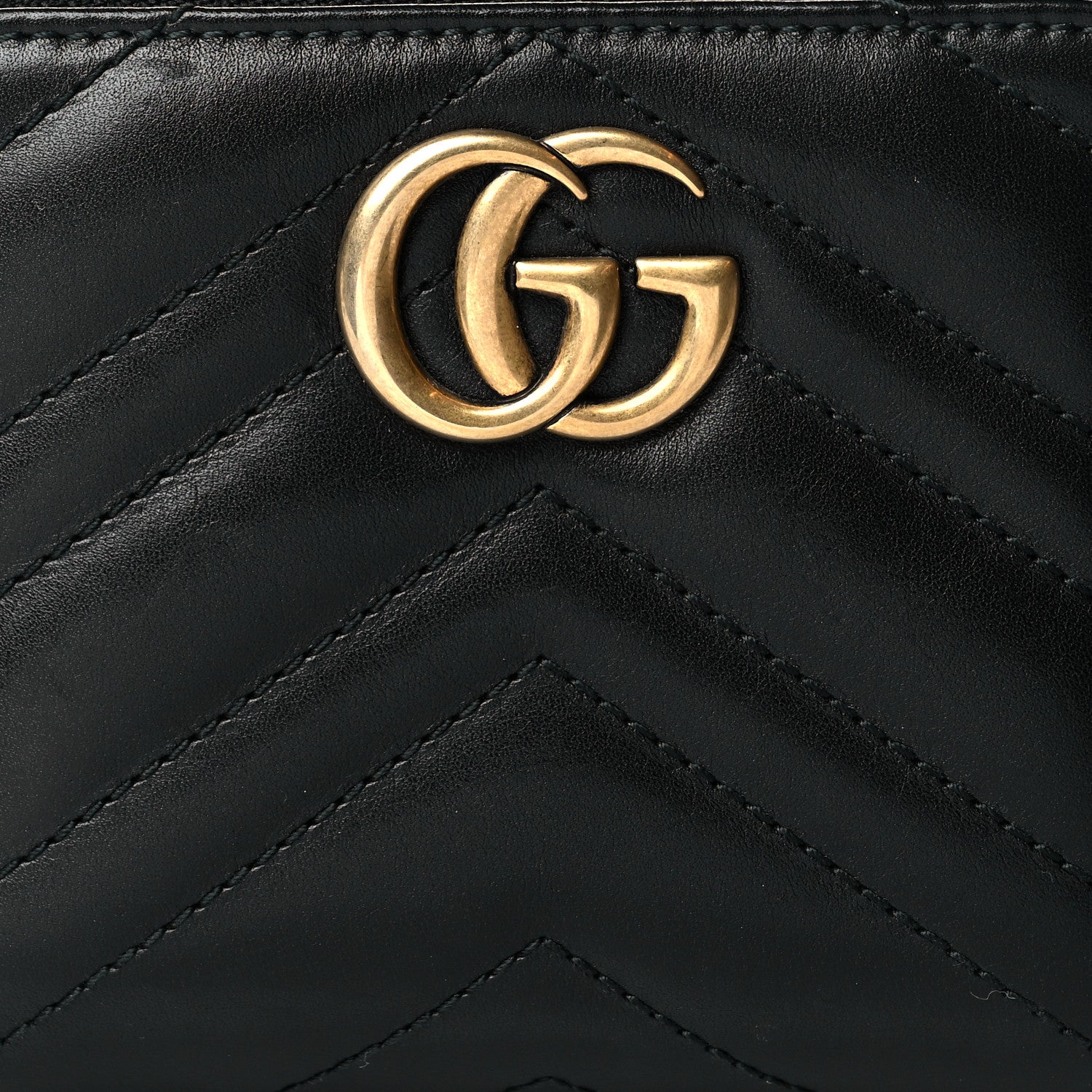 Gucci Calfskin Matelasse GG Marmont 2.0 Zip Wallet Black 8 of 10