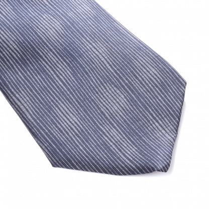 Hermes Mens Twill Silk Neck Tie Noir and Gris 6 of 8