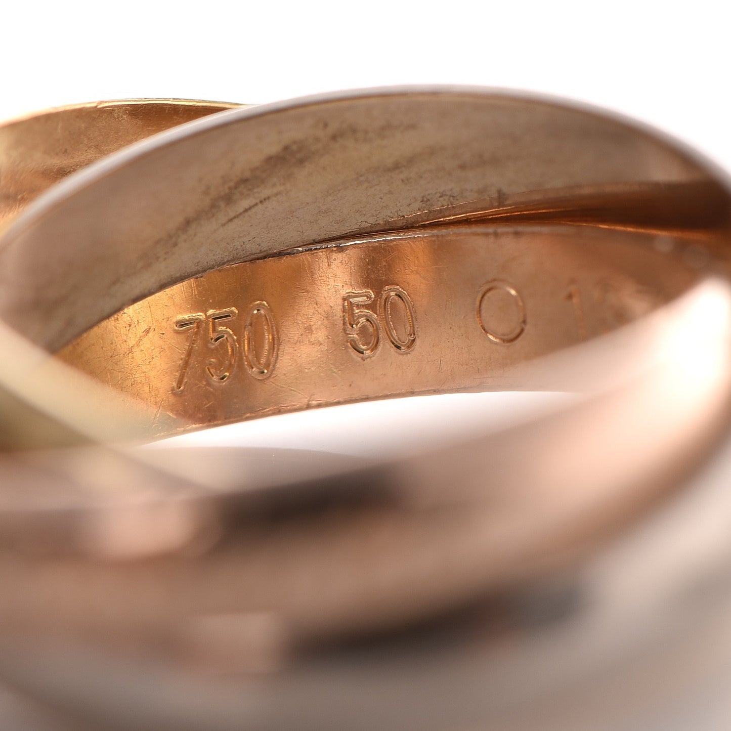 18K Pink Yellow White Gold Le Must De Trinity Ring 50 5.25