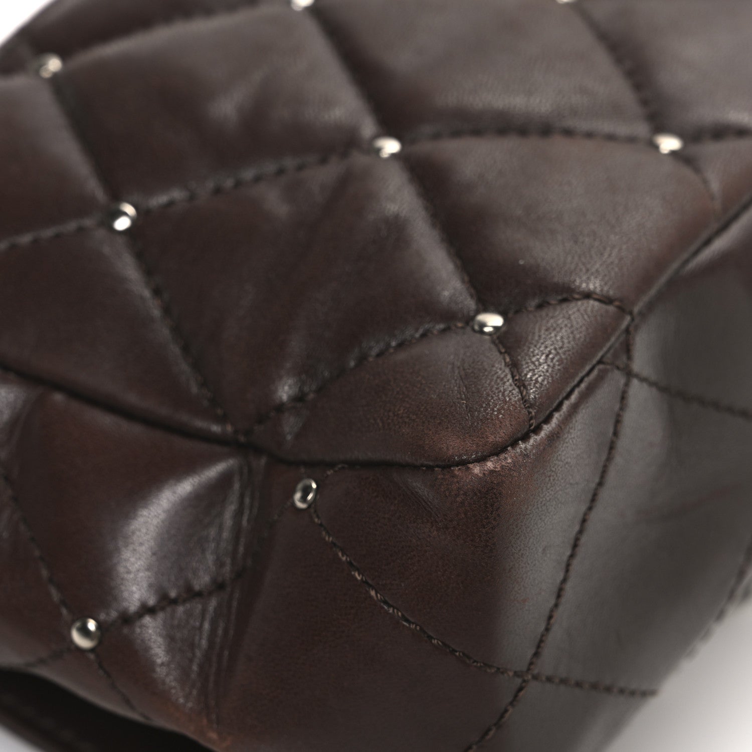 Chanel Lambskin Studded Medium Flap Brown 12 of 12