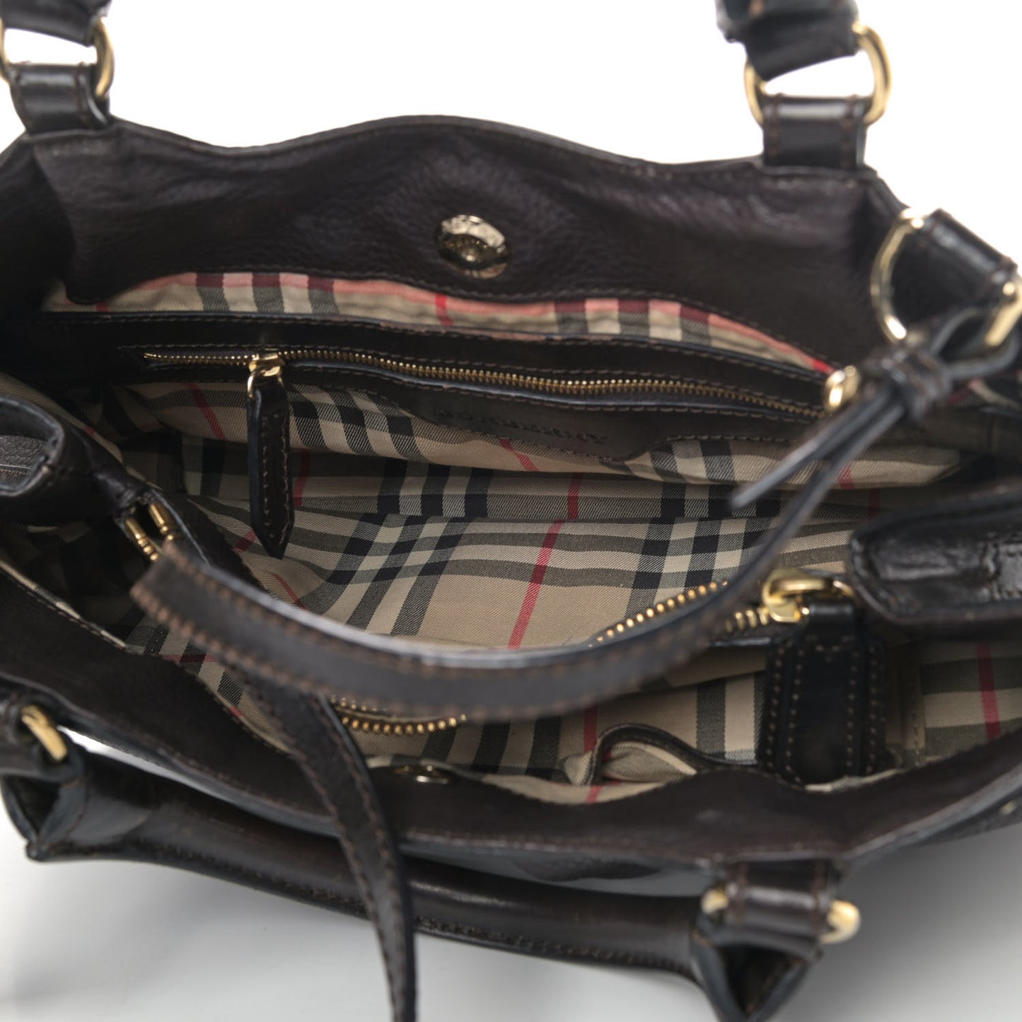Grainy Calfskin Shoulder Bag Dark Chocolate