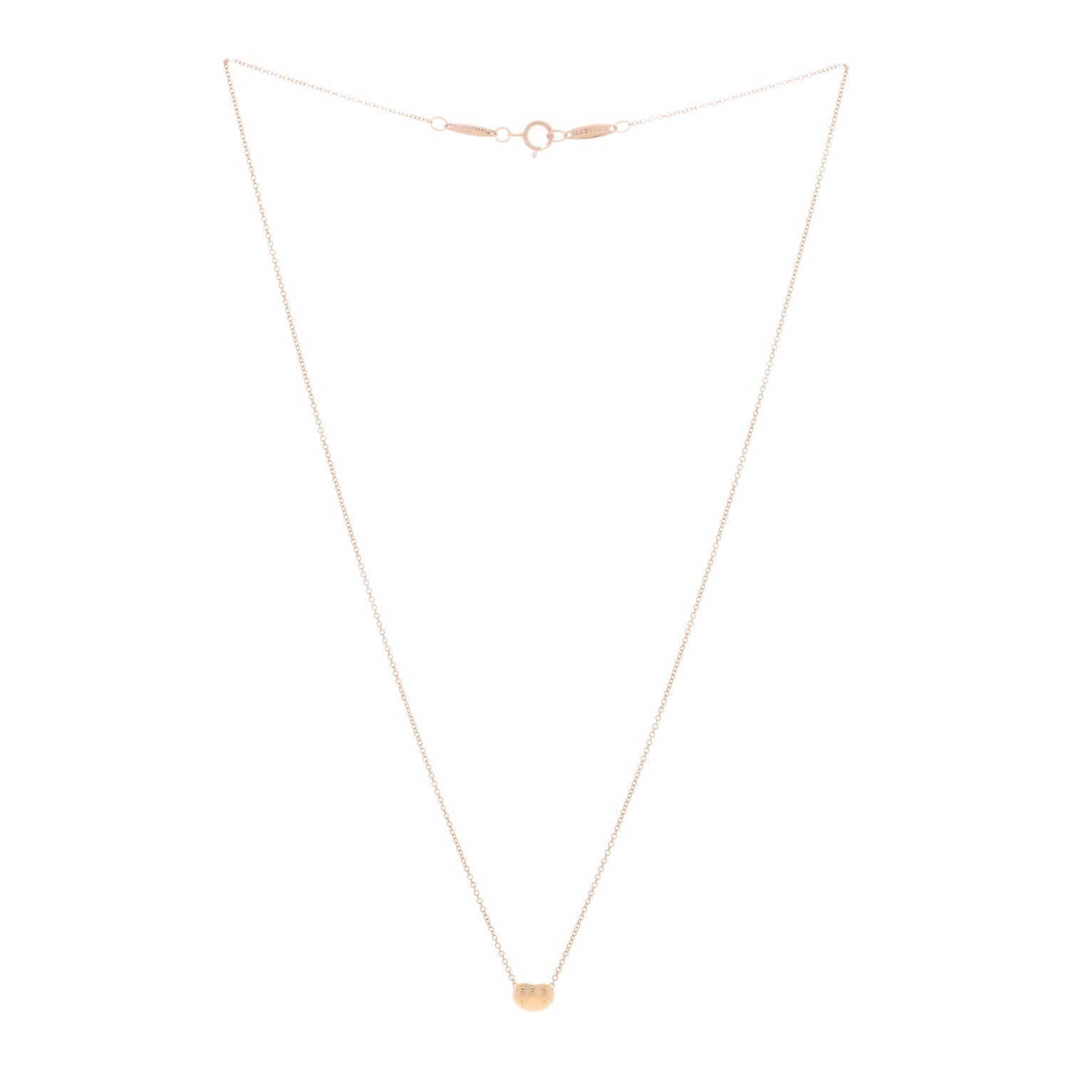 Tiffany 18K Rose Gold 6.5mm Elsa Peretti Bean Pendant Necklace 3 of 4