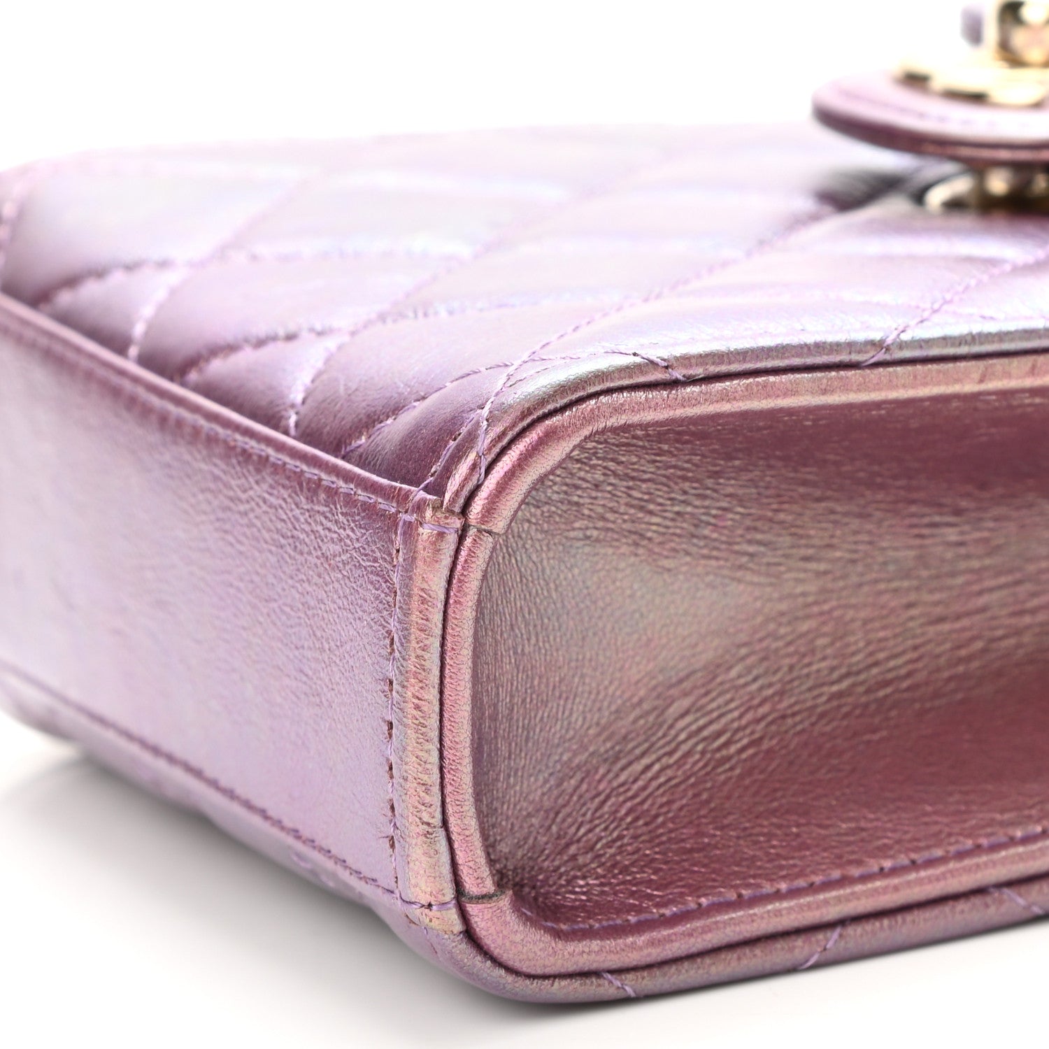 Chanel Iridescent Lambskin Quilted CC Phone Holder Purple 11 of 11