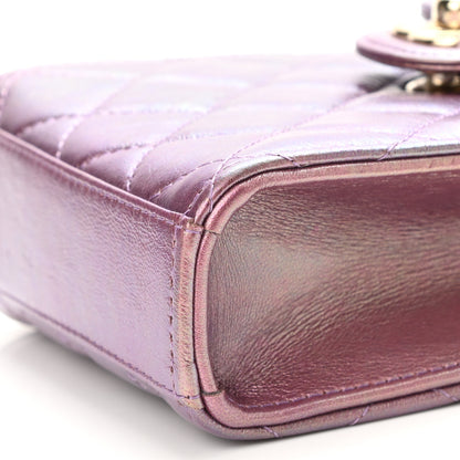 Chanel Iridescent Lambskin Quilted CC Phone Holder Purple 11 of 11