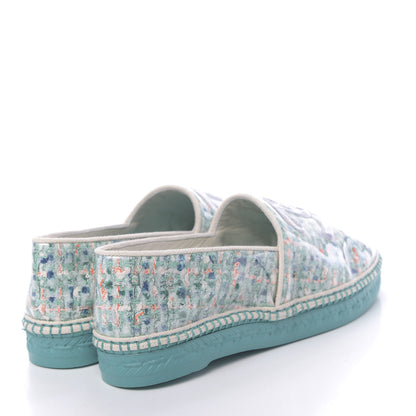 Chanel PVC Tweed CC Espadrilles 37 Green Multicolor 4 of 8