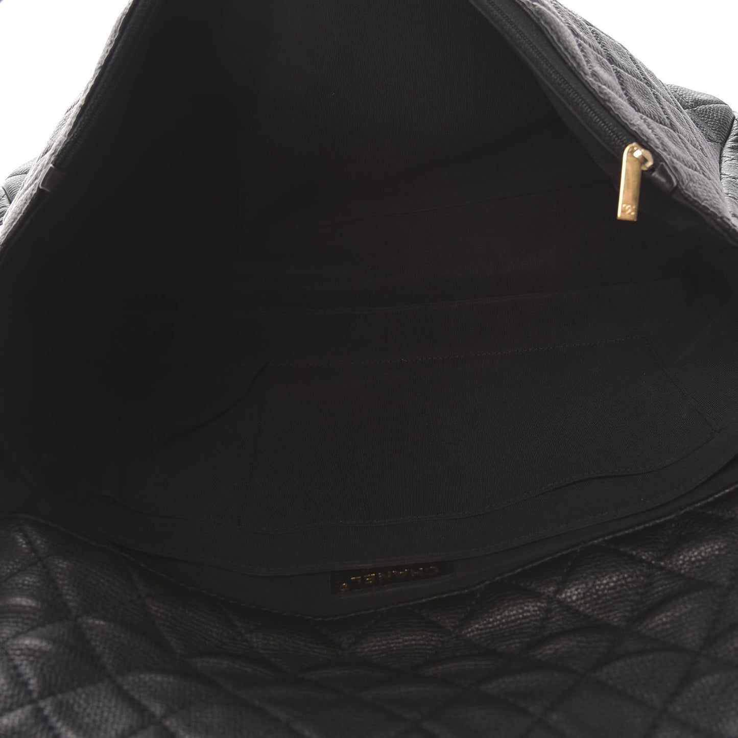 Calfskin Quilted XXL Travel Flap Bag Black
