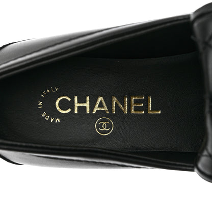 Chanel Lambskin Quilted CC Turnlock Loafers 38.5 Black 11 of 19