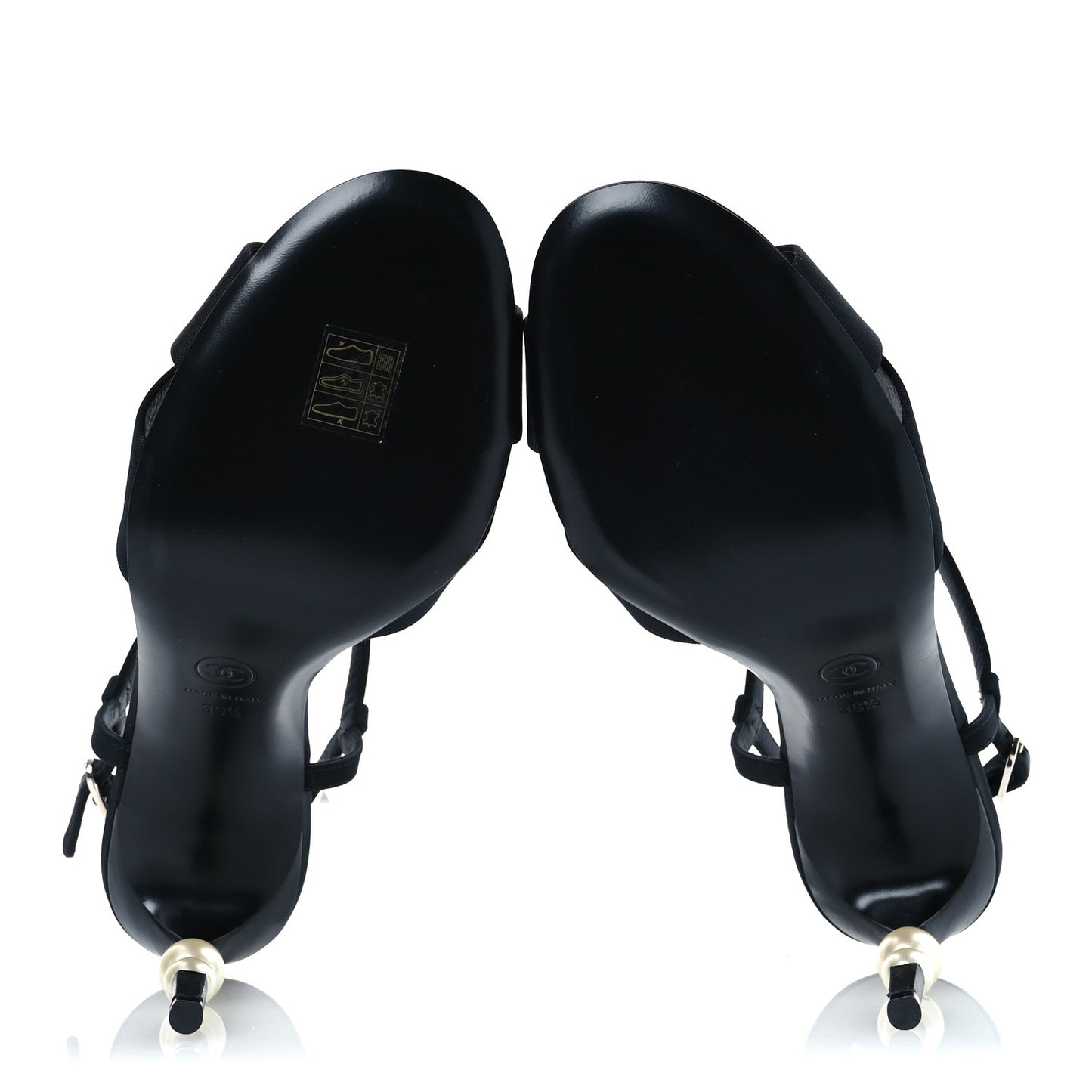 Grosgrain Pearl Sandals 39.5 Black