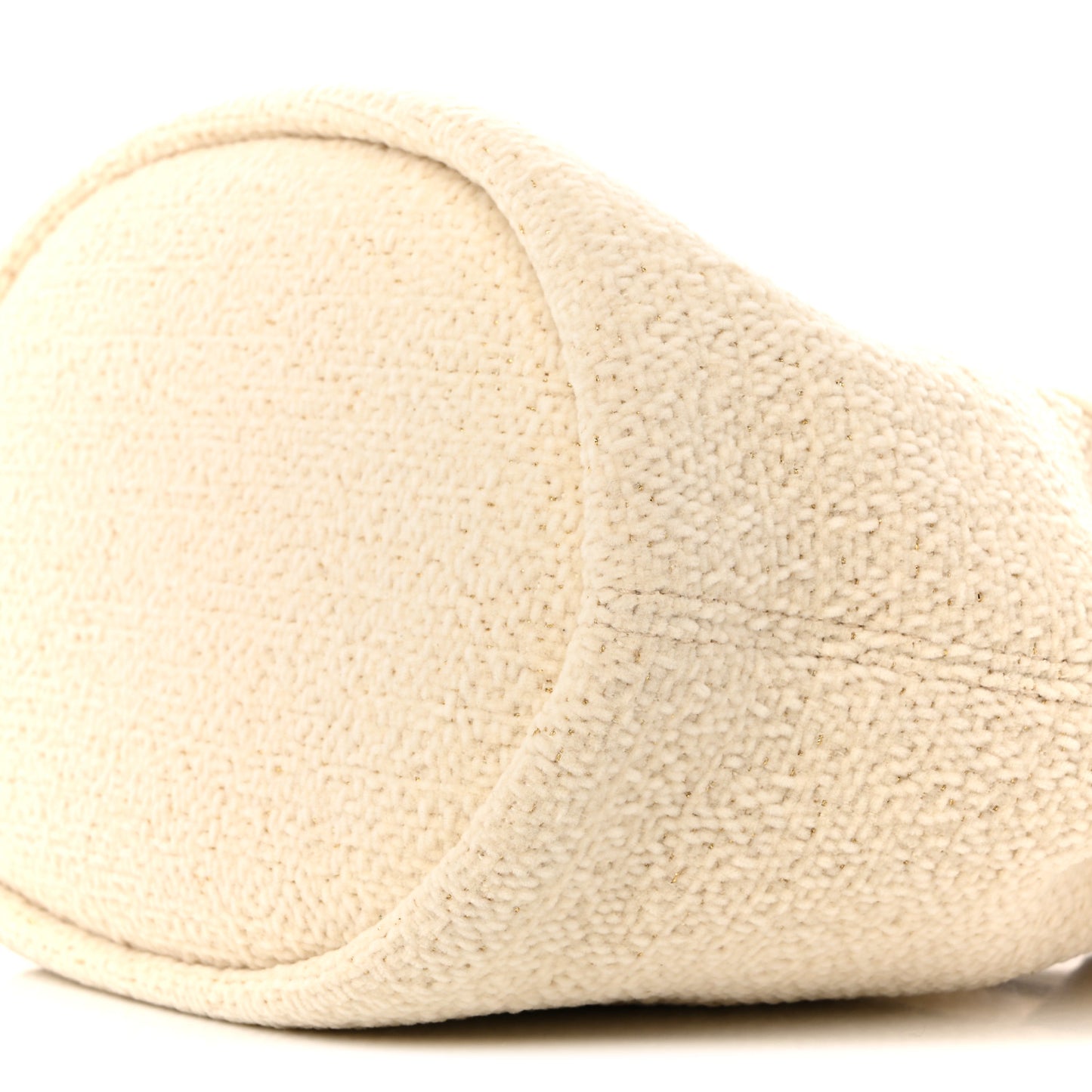 Lurex Boucle Deauville Drawstring Bucket Bag Ivory