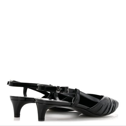 Louis Vuitton Calfskin Allure D'Orsay Slingback Pump 37.5 Black 5 of 9