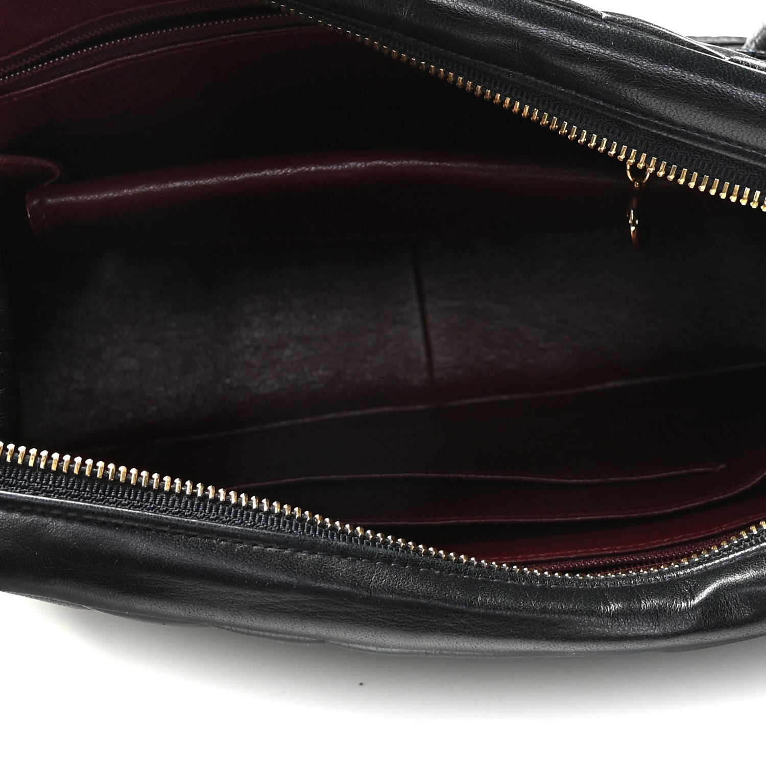 Chanel Lambskin Chevron Quilted Shoulder Bag Navy 5 of 13