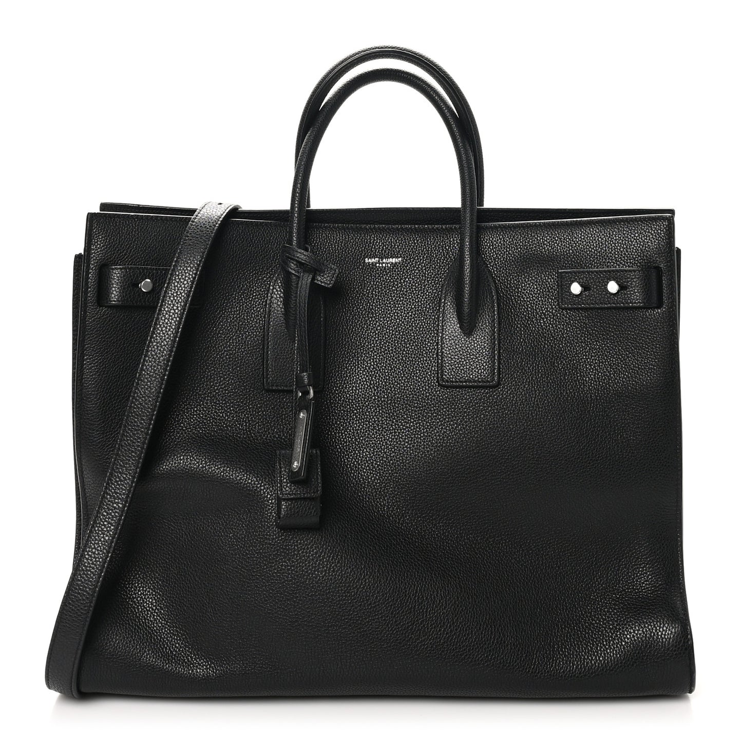 Grained Calfskin Large Souple Sac De Jour Black