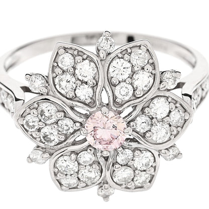 Parker & West by FASHIONPHILE Platinum Diamond Pink Diamond .19ctw Flower Ring  53 6.25 7 of 9