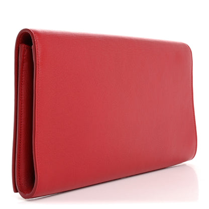Saint Laurent Calfskin Monogram Large Belle De Jour Clutch Red 3 of 11