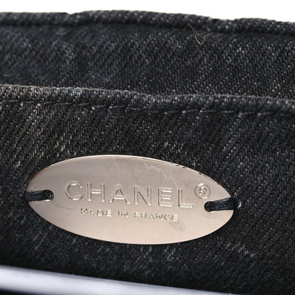 Chanel Washed Denim Quilted Small Denimpression Flap Grey Black 5 of 9