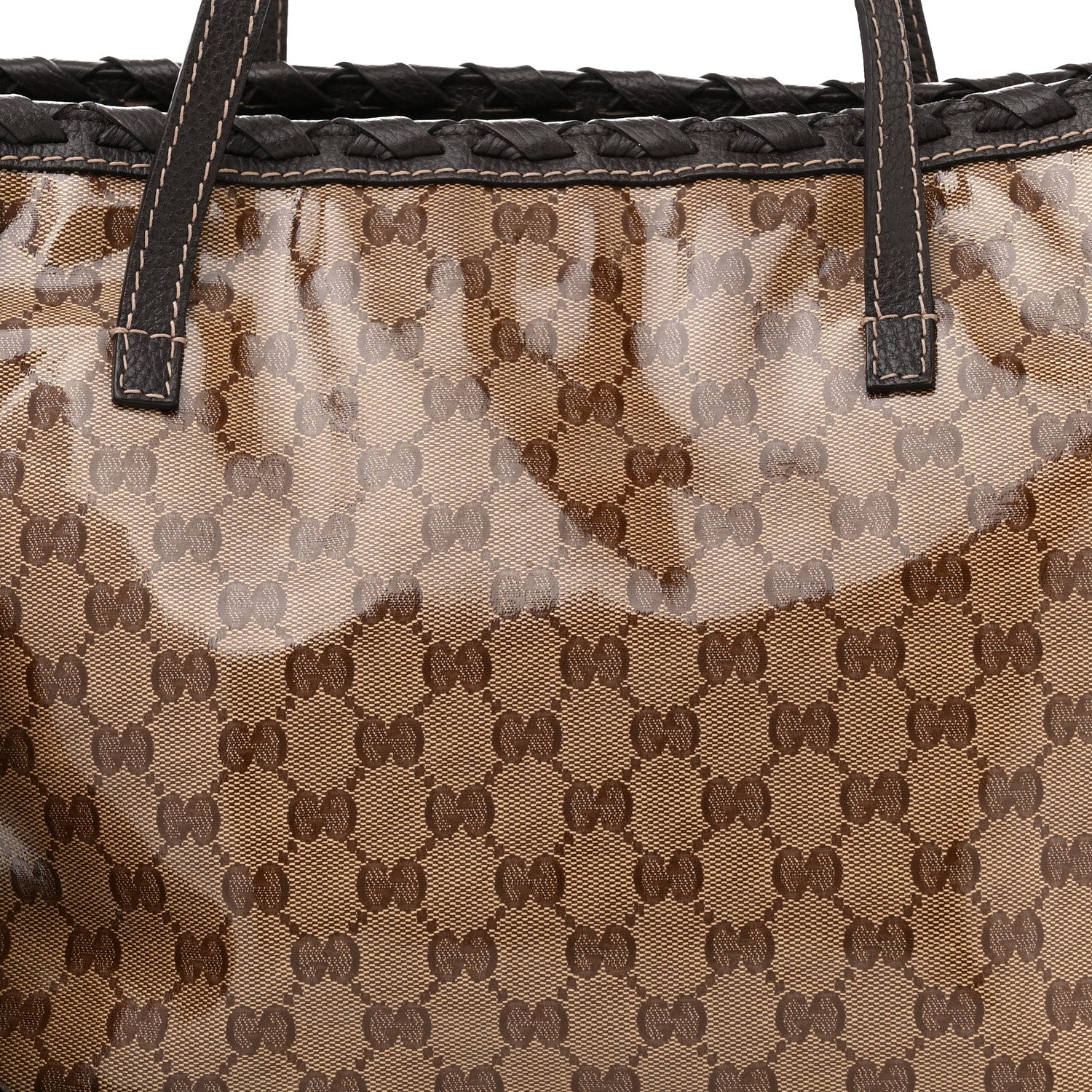 Gucci Crystal Monogram Medium Peggy Bamboo Tassel Braided Tote 9 of 11