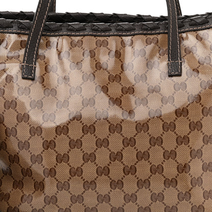Gucci Crystal Monogram Medium Peggy Bamboo Tassel Braided Tote 9 of 11