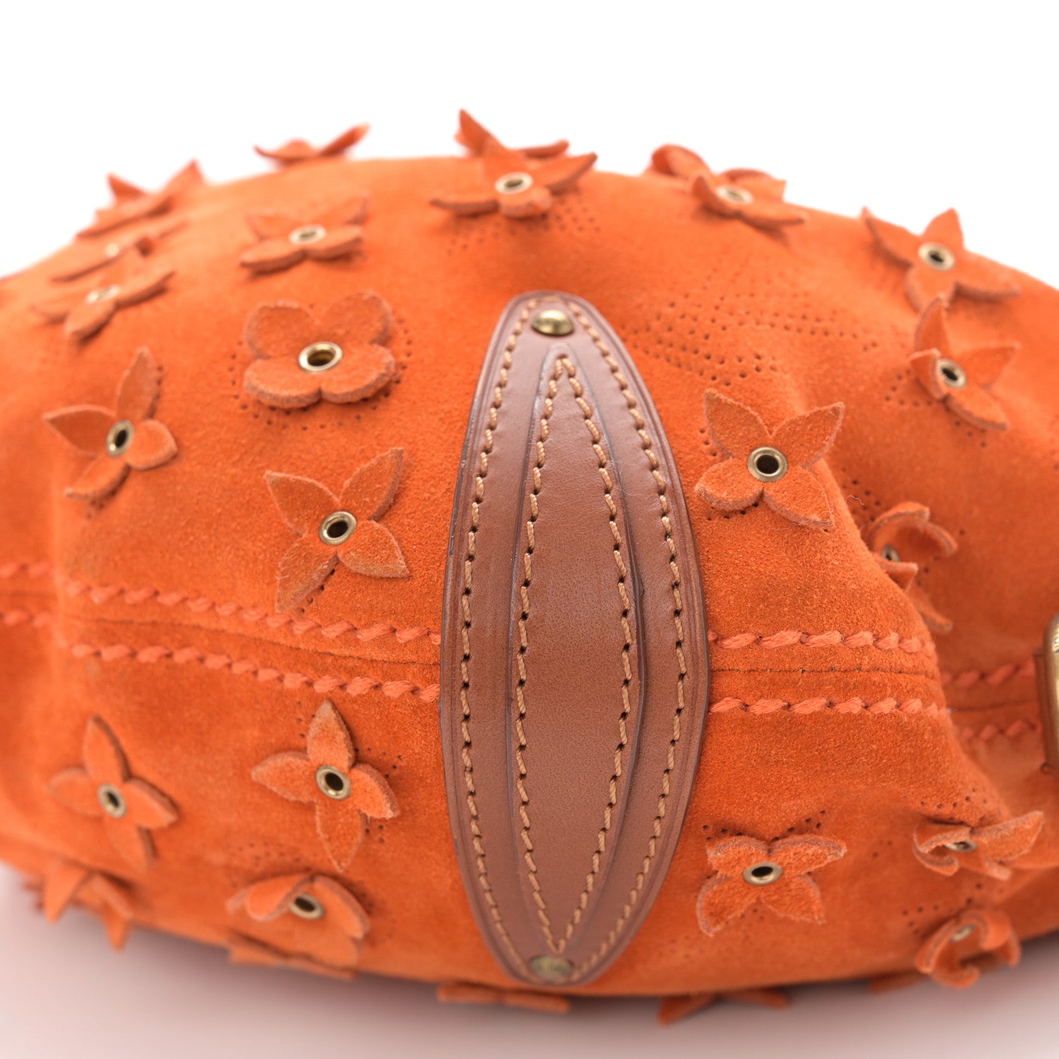 Louis Vuitton Suede Mahina Fleurs Onatah PM Orange 9 of 9