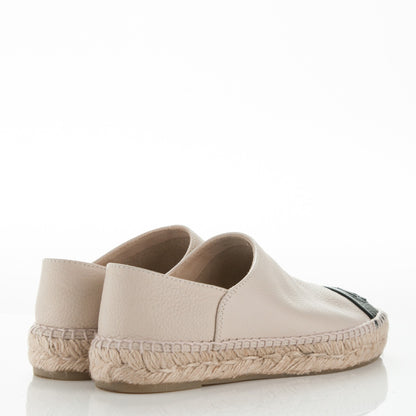 Chanel Grained Calfskin CC Espadrilles 35 Beige Black 4 of 8