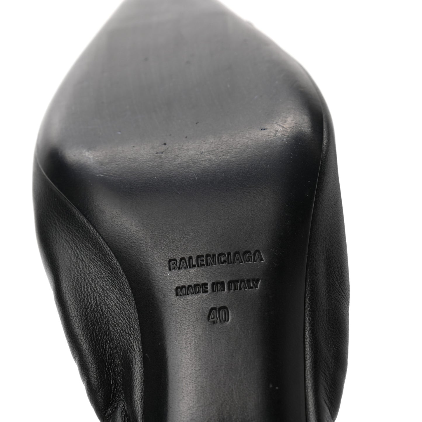 Smooth Nappa Pointed Toe Scrunch Knife 40mm Mules 40 Black