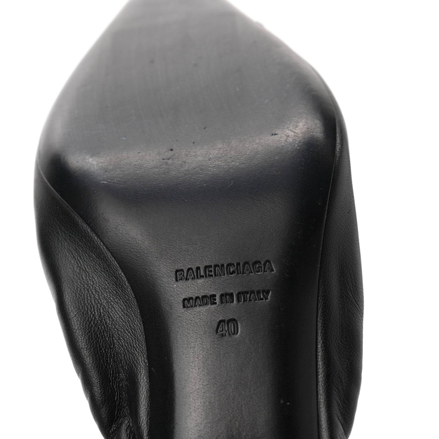 Balenciaga Smooth Nappa Pointed Toe Scrunch Knife 40mm Mules 40 Black 6 of 9
