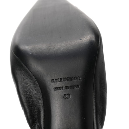 Balenciaga Smooth Nappa Pointed Toe Scrunch Knife 40mm Mules 40 Black 6 of 9